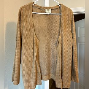 100% Suede perforated cardigan jacket
